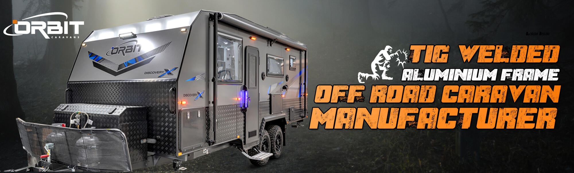 Orbit Caravans - tig welded aluminium frame off road caravan manufacturer
